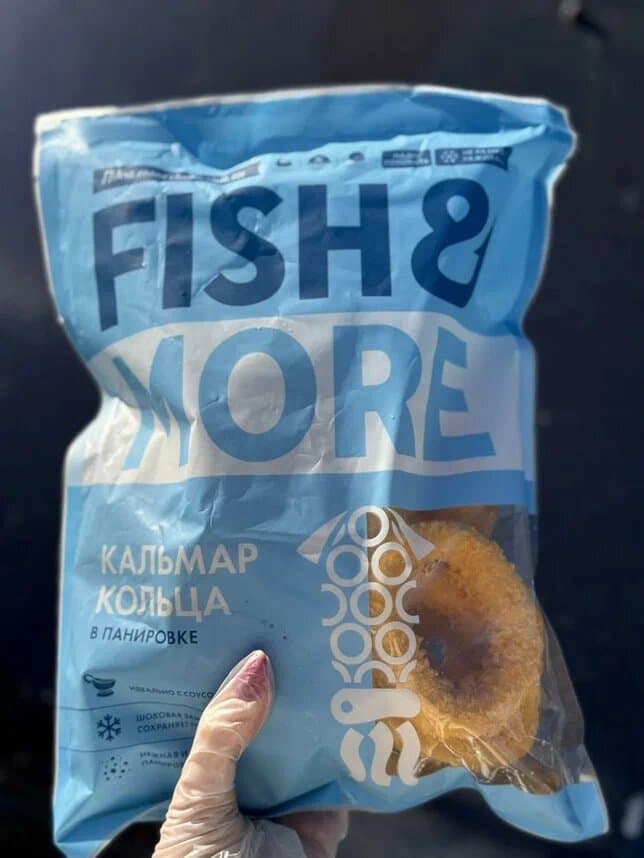 Кальмар кольца в панировке
